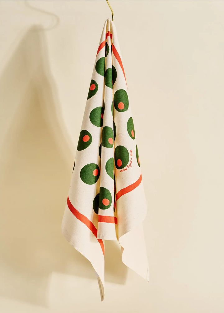 Dirty Martini Olive Premium Cotton Tea Towel