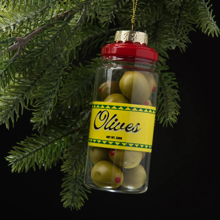 Olive Jar Glass Ornament