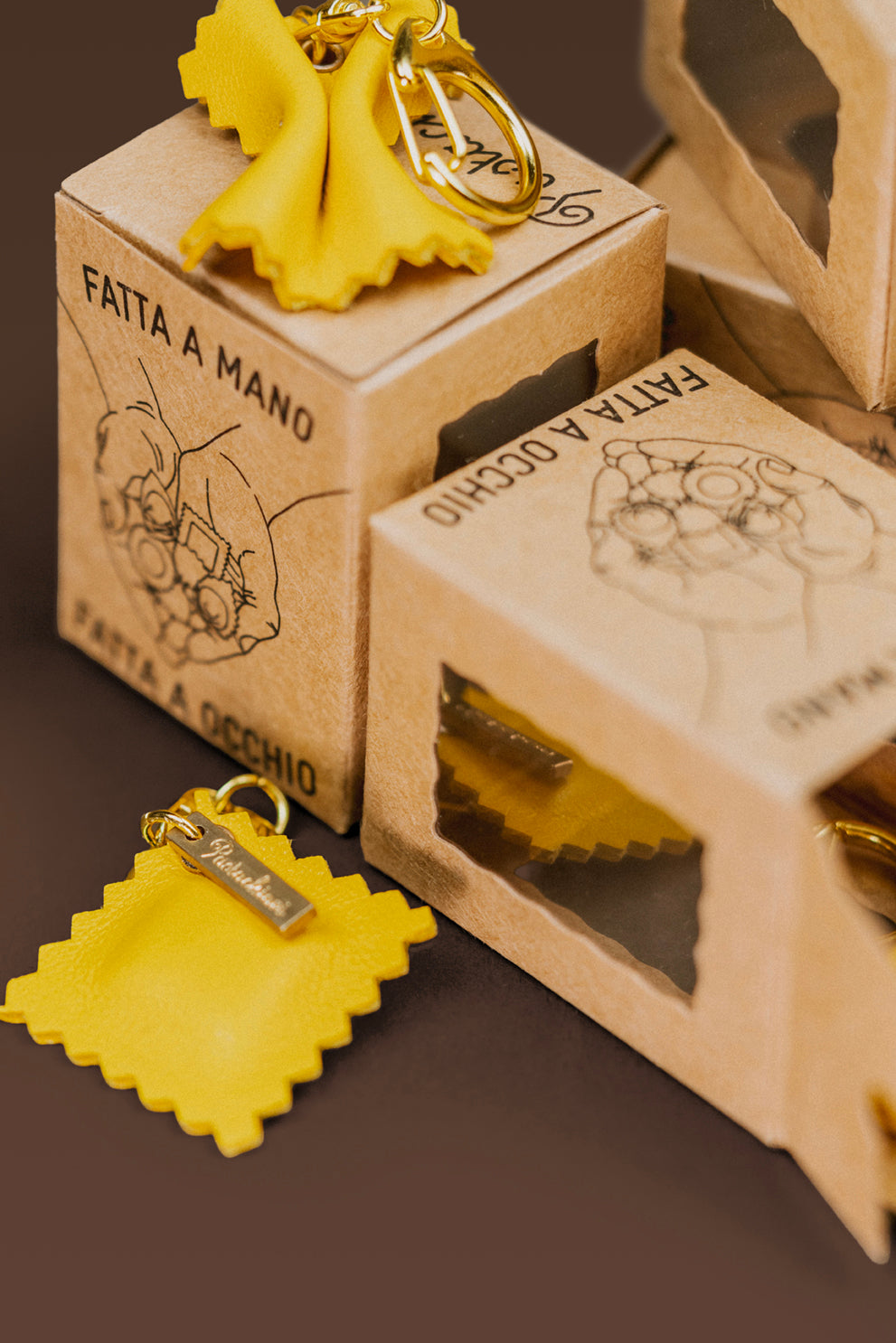 Farfalla Pasta Leather Keychain