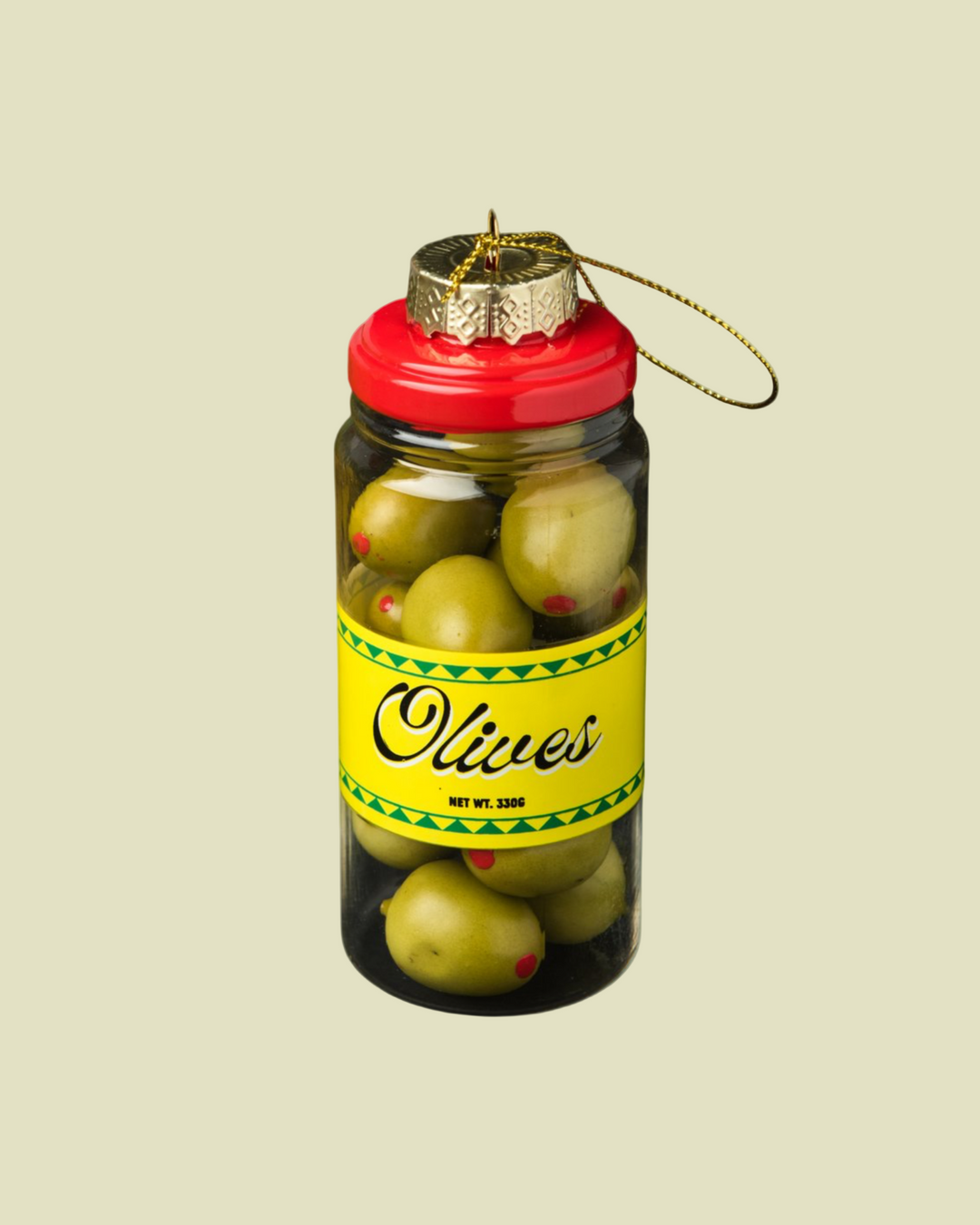 Olive Jar Glass Ornament
