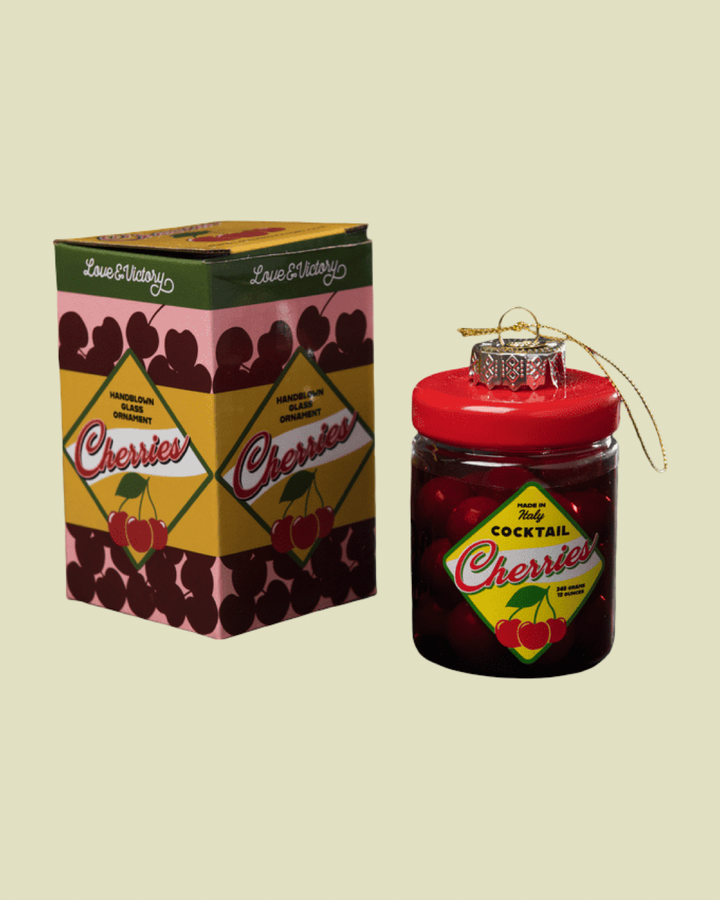 Cocktail Cherries Glass Ornament