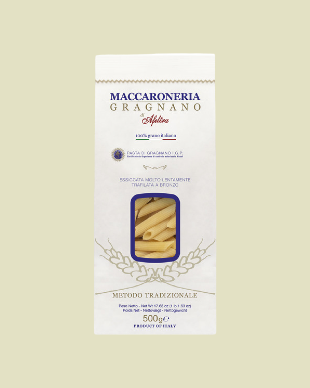 100% Grano Italiano Penne Rigate